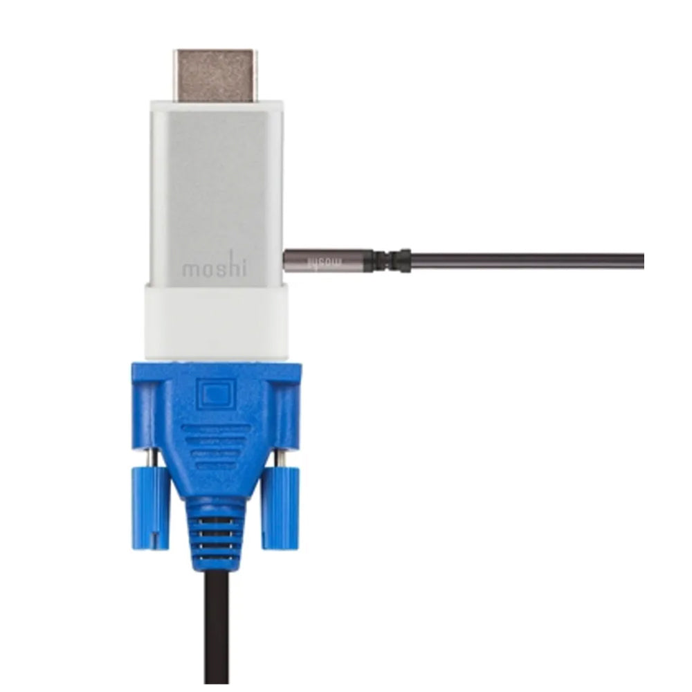 Premium Moshi HDMI To VGA Adapter With Audio Support Silver