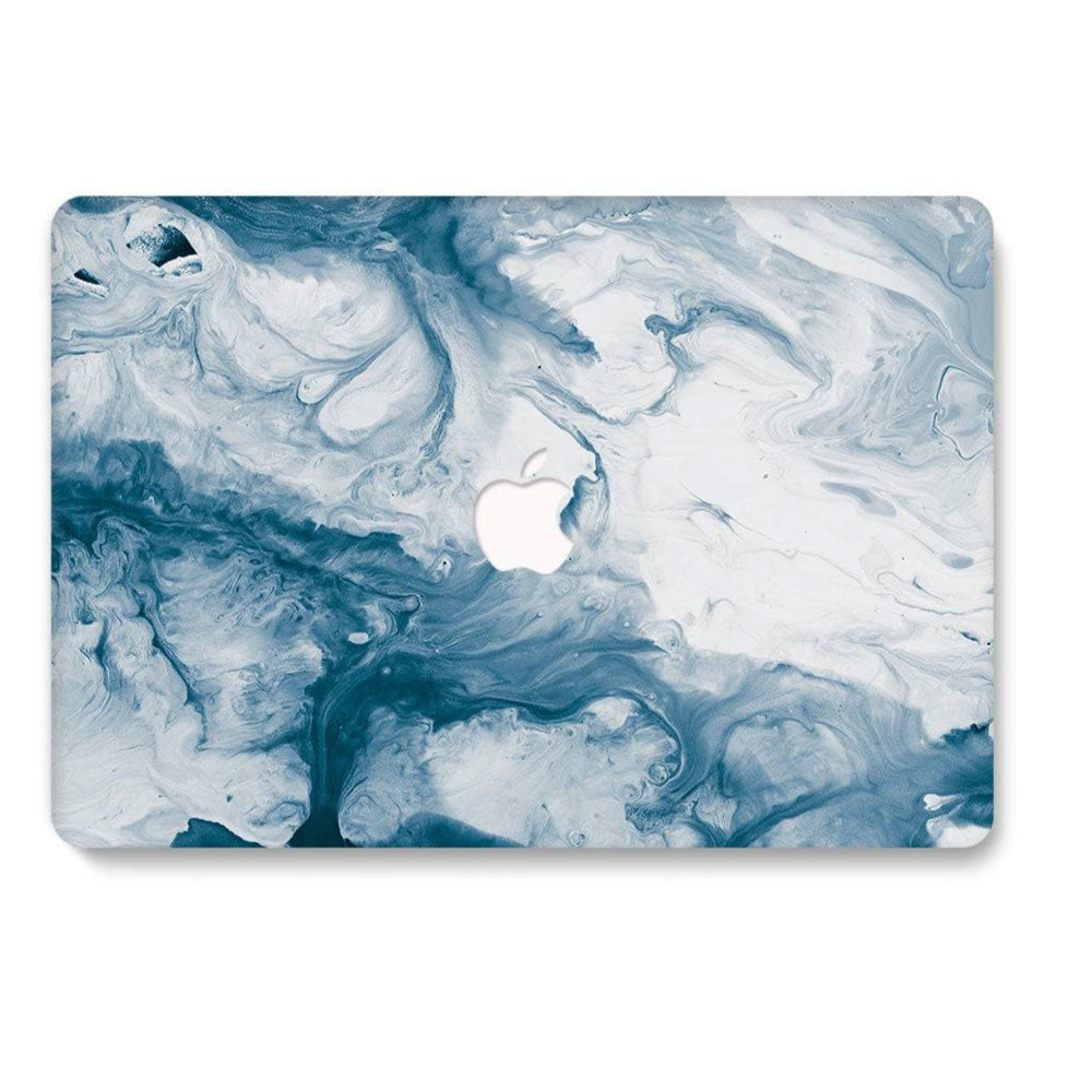 White and Blue Smoked Marble MacBook Air 13-inch M2 M3 Case