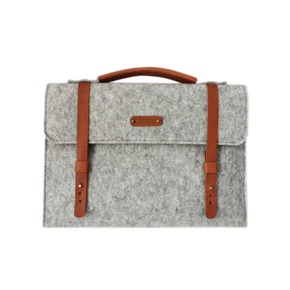 Future Felt 15.6 Inch Laptop Satchel Grey Recycled Eco Bag