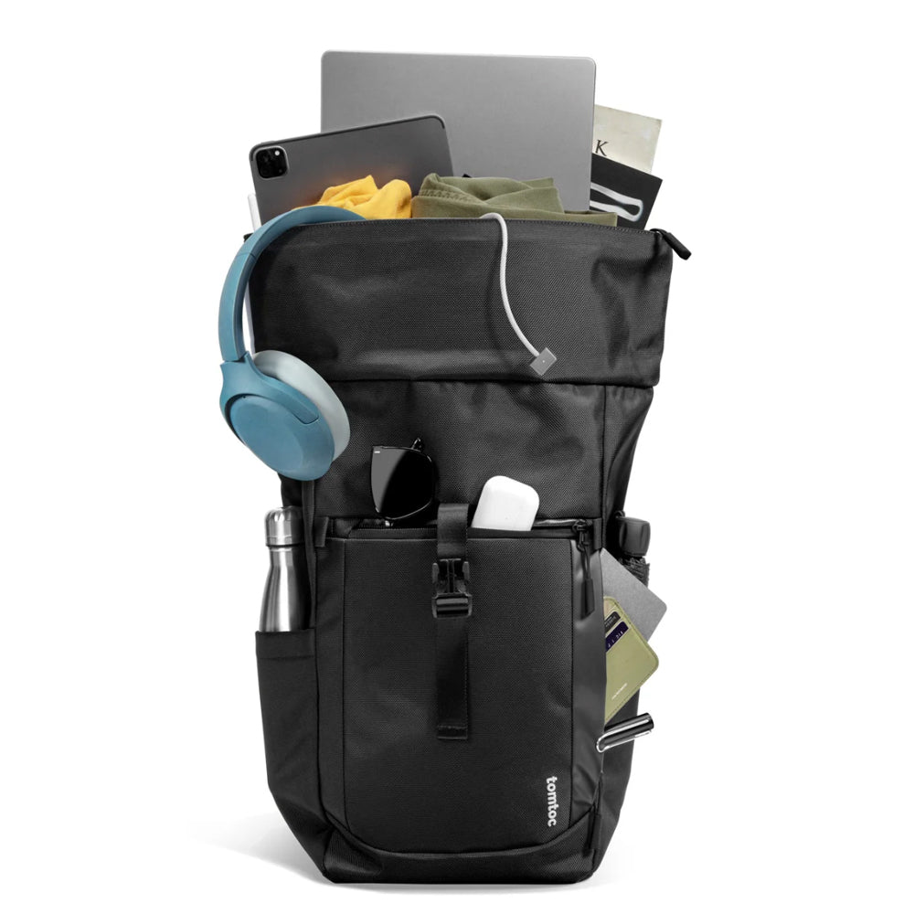 Tomtoc Navigator-T61 Rolltop Backpack for 14-16 Inch MacBook Black