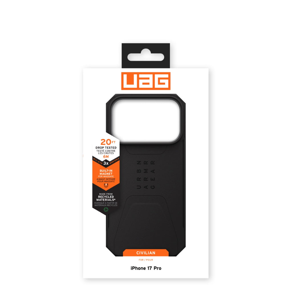 UAG Civilian MagSafe Rugged Case for iPhone 17 Pro Black