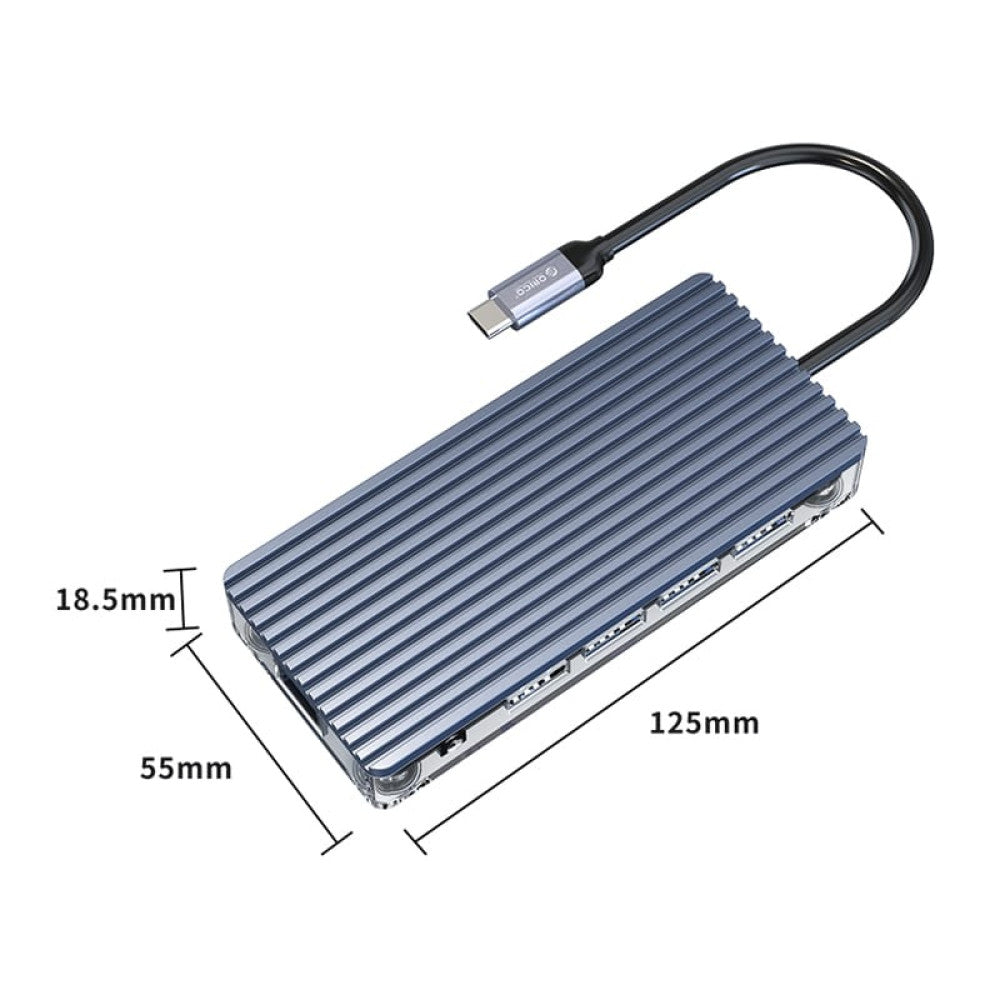 Orico Transparent 11-in-1 USB-C Hub with 4K HDMI and PD