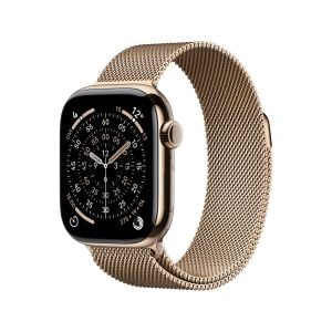Apple Watch Series 11 Gold Titanium Case with Milanese Loop