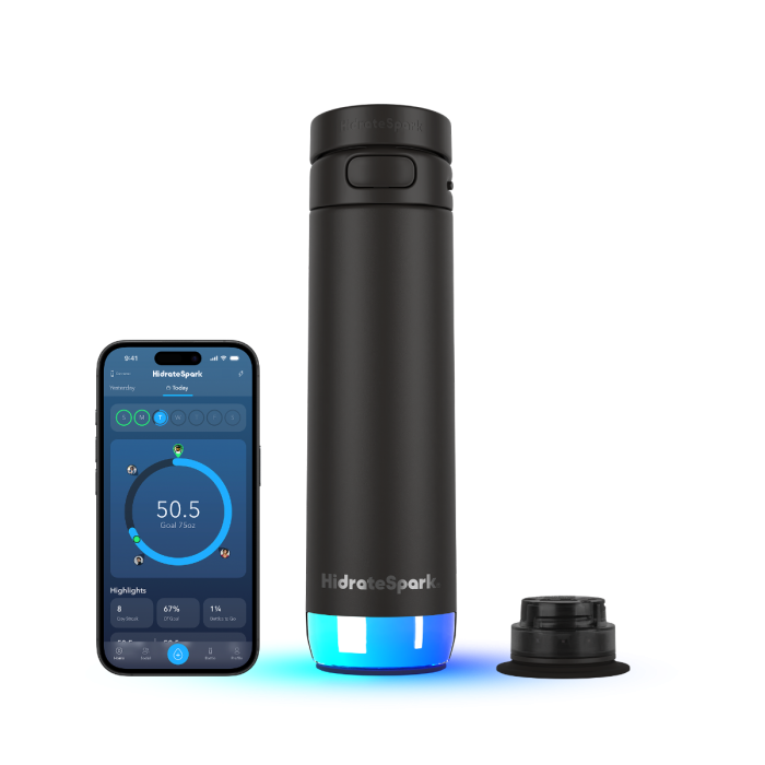 HidrateSpark PRO 2 Smart Water Bottle 21oz Insulated Stainless Black