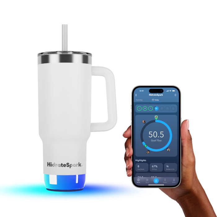 HidrateSpark PRO 2 30oz Smart Insulated Stainless Steel Tumbler White