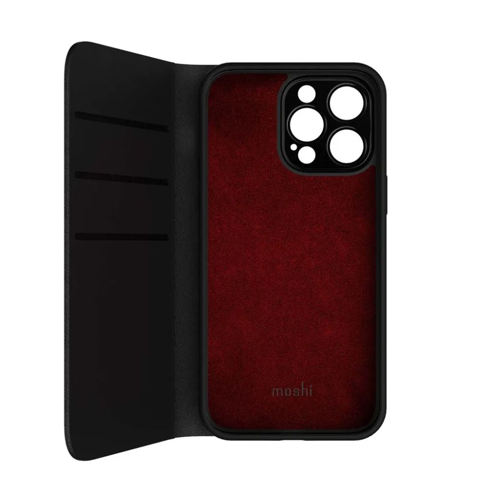 Moshi Overture MagSafe iPhone 14 Pro Detachable Wallet Case Black