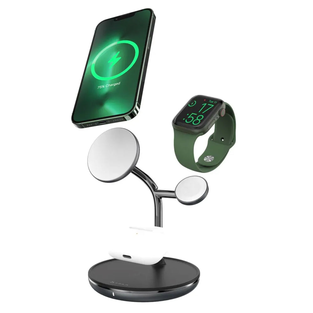 Adam Elements OMNIA M3+ Magnetic 3-in-1 Wireless Charging Station Black