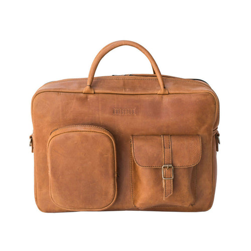 Burgundy Collective Leather Business Briefcase for Laptop and Documents