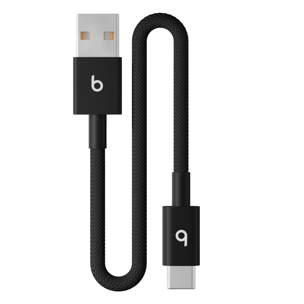 Beats USB-A to USB-C Woven Short Charging Cable 20cm Black