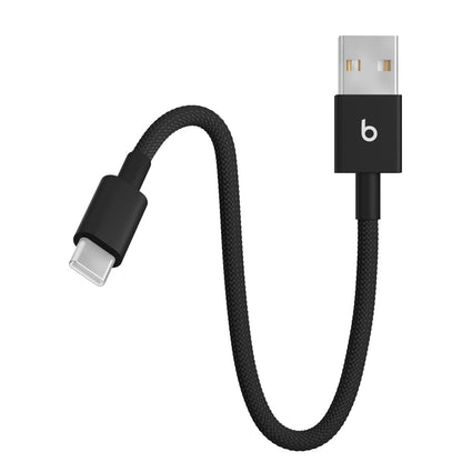 Beats USB-A to USB-C Woven Short Charging Cable 20cm Black