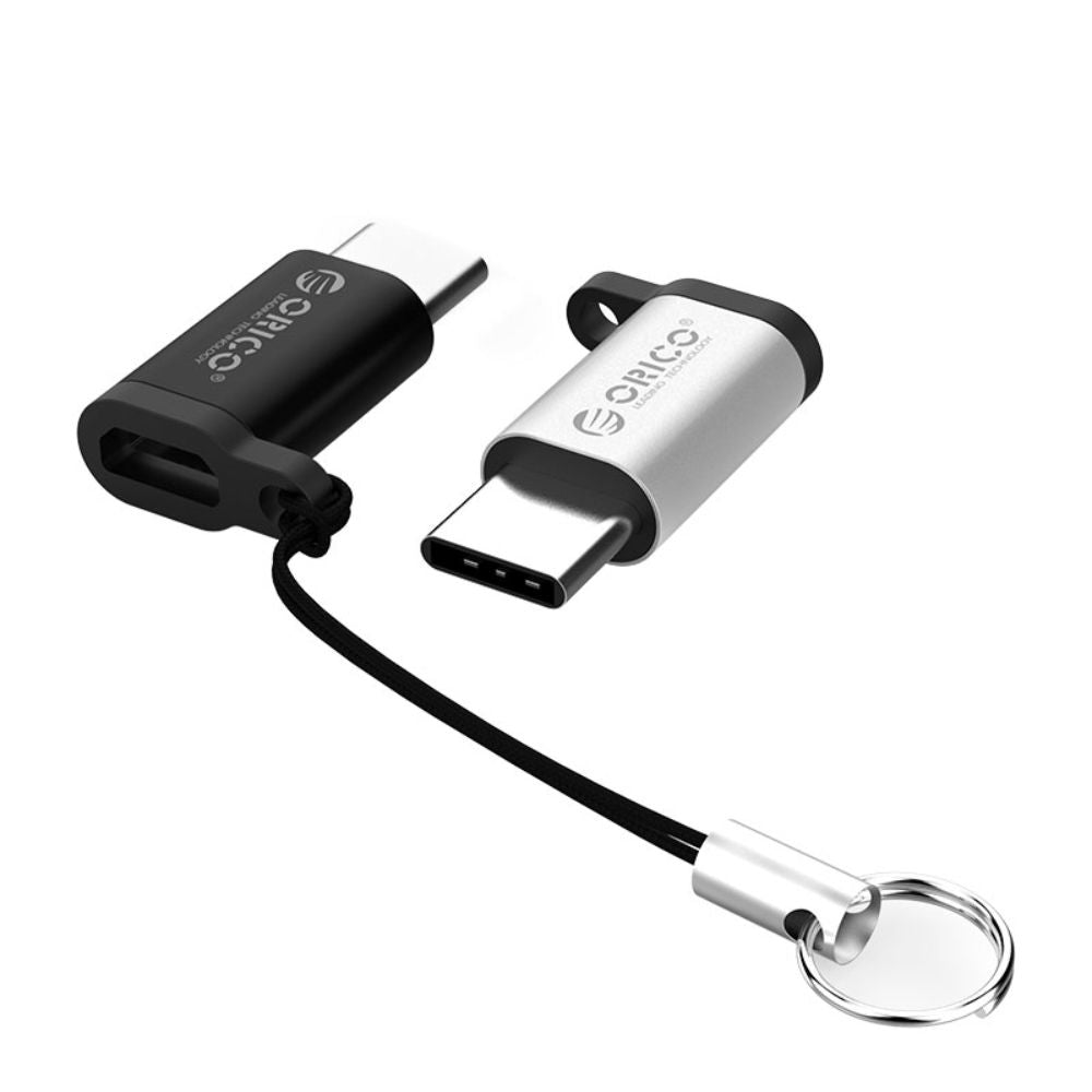 Orico USB-C to Micro USB OTG Adapter with Anti-Lost Lanyard Silver
