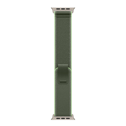 Apple Watch 49mm Trail Loop Green Neon S/M Natural Titanium