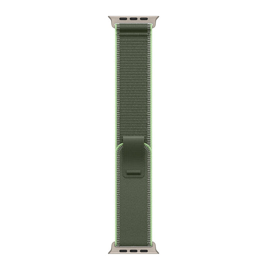 Apple Watch 49mm Trail Loop Green Neon S/M Natural Titanium