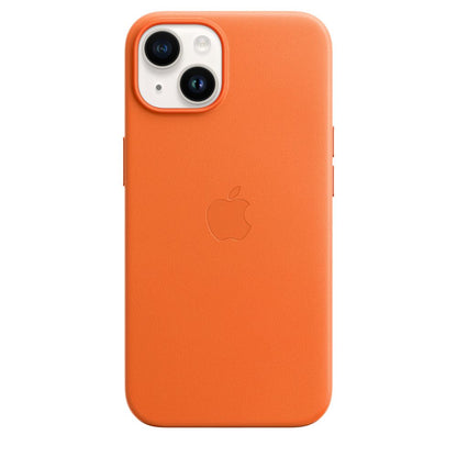 Apple iPhone 14 Leather Case with MagSafe in Orange
