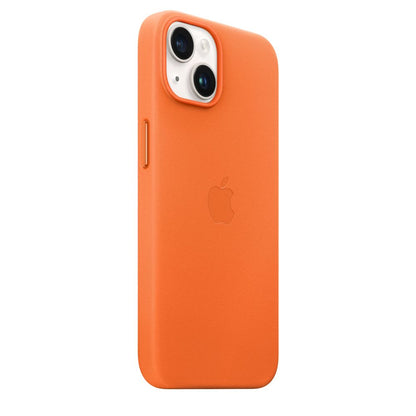 Apple iPhone 14 Leather Case with MagSafe in Orange