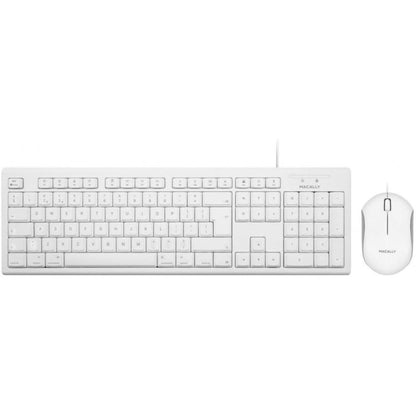 Macally Full Size Wired Keyboard and Optical Mouse Combo for Mac