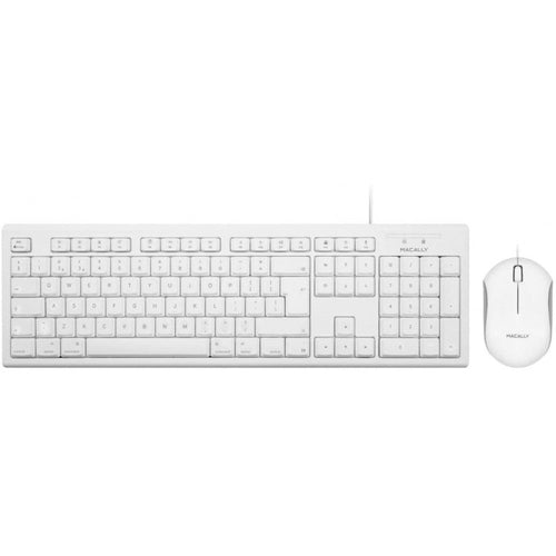 Macally Full Size Wired Keyboard and Optical Mouse Combo for Mac