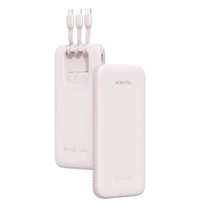 Romoss 10000mAh 15W Fast Charge Power Bank with Built-in Cables