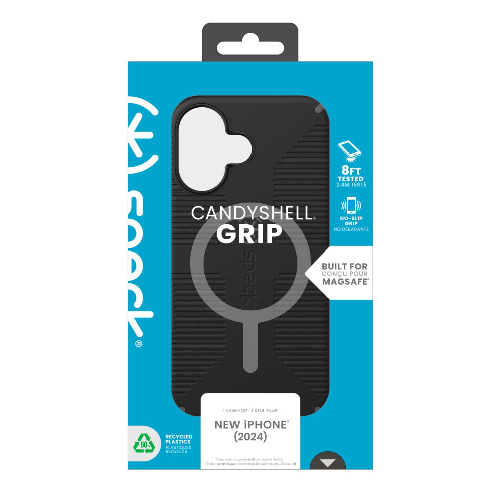 Speck CandyShell Grip MagSafe Case for iPhone 16 Plus Black