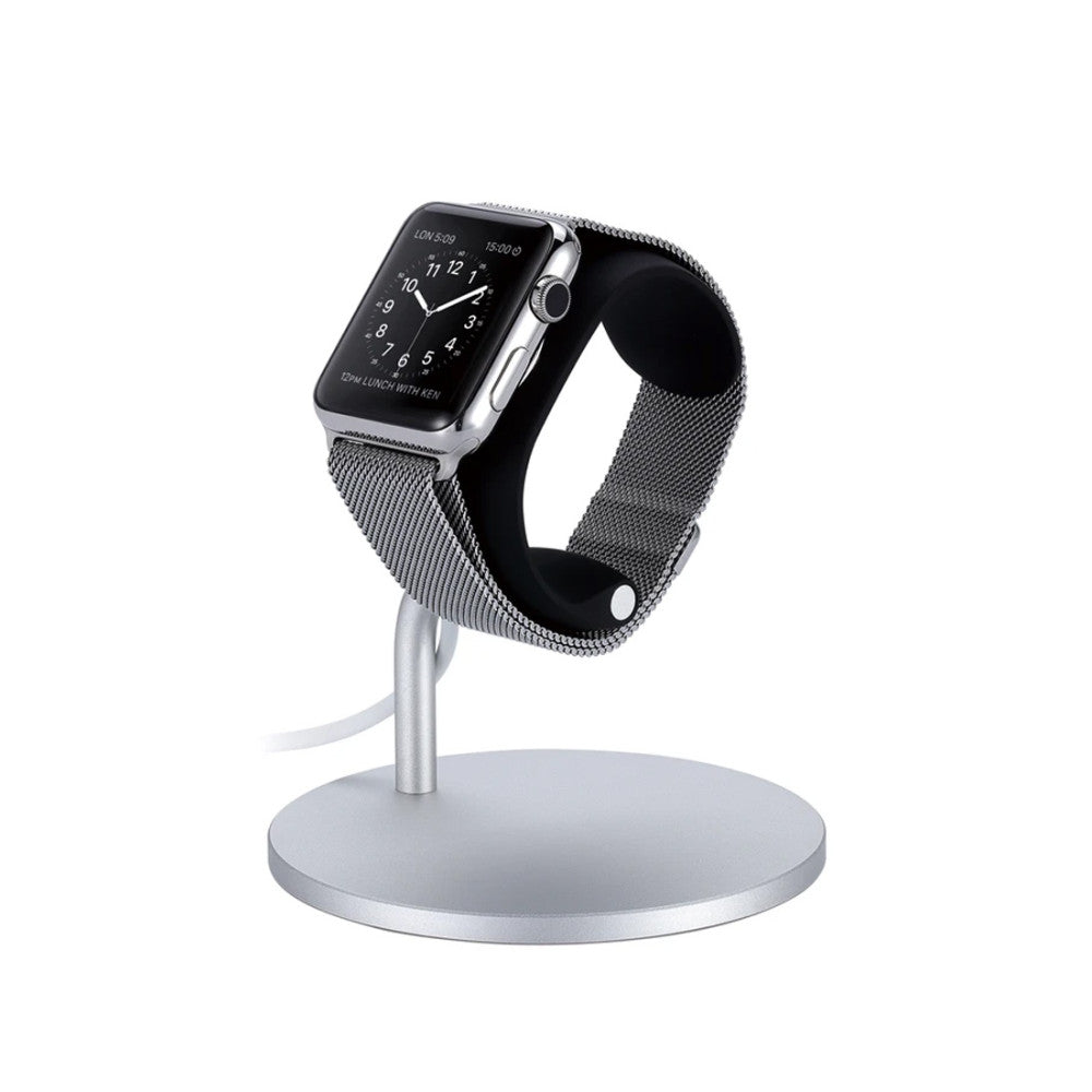 Just Mobile Lounge Dock for Apple Watch Silver Aluminum Stand
