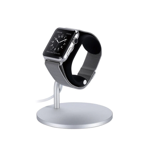 Just Mobile Lounge Dock for Apple Watch Silver Aluminum Stand