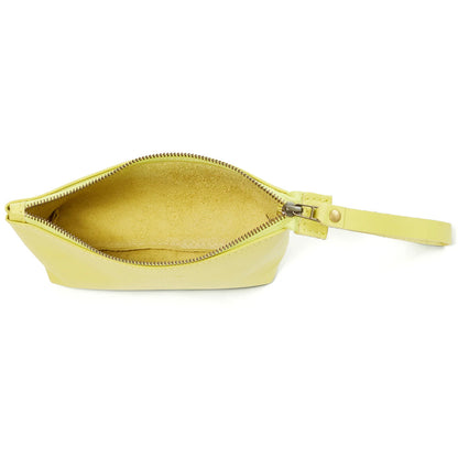 Antelo Asher Genuine Leather Wristlet Handbag with Brass Zip