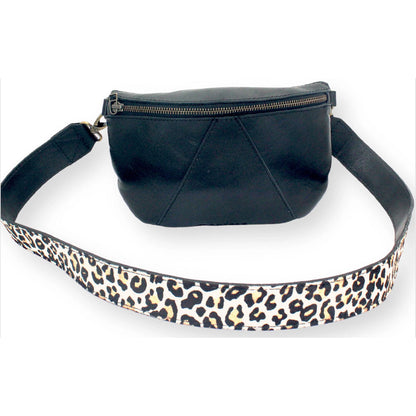 Antelo Ruby Eclipse Genuine Leather Crossbody Bag with Leopard Strap