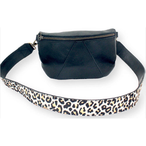 Antelo Ruby Eclipse Genuine Leather Crossbody Bag with Leopard Strap