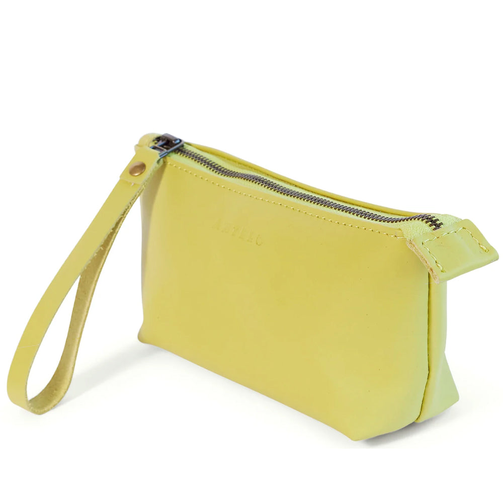 Antelo Asher Genuine Leather Wristlet Handbag with Brass Zip