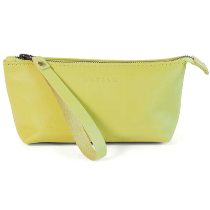 Antelo Asher Genuine Leather Wristlet Handbag with Brass Zip