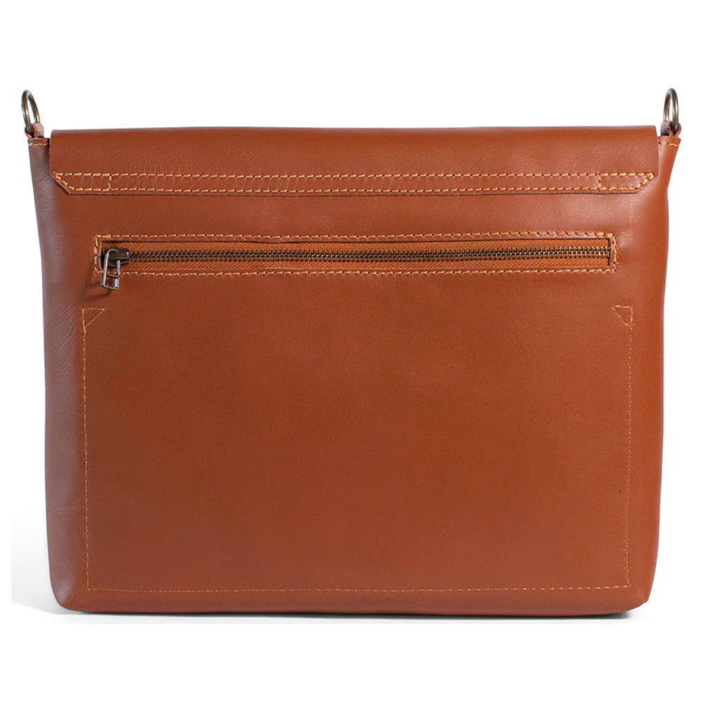 Antelo Riley 13 Inch Genuine Leather Laptop Sling Bag Tan
