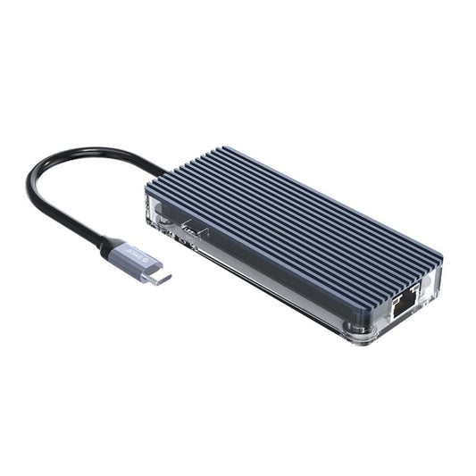 Orico 6-Port USB-C Transparent Hub with 4K HDMI and Ethernet