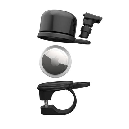 AirBell Discrete Bike Bell with Integrated Apple AirTag Holder Black