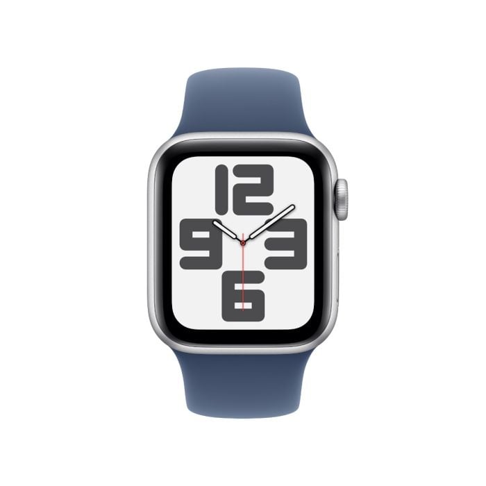 Apple Watch SE GPS Silver Aluminium Case with Denim Sport Band