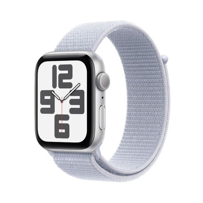 Apple Watch SE Silver Aluminium Case with Blue Cloud Sport Loop