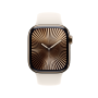 Apple Watch Series 10 Gold Titanium Case Starlight Sport Band