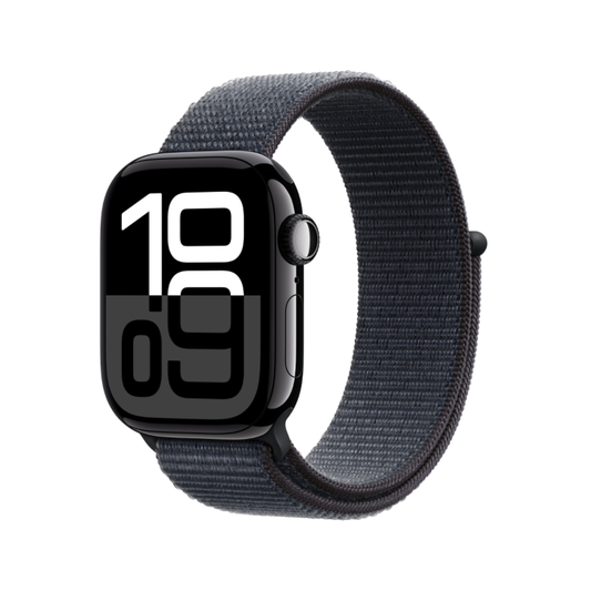 Apple Watch Series 10 Jet Black Aluminium Case Ink Sport Loop