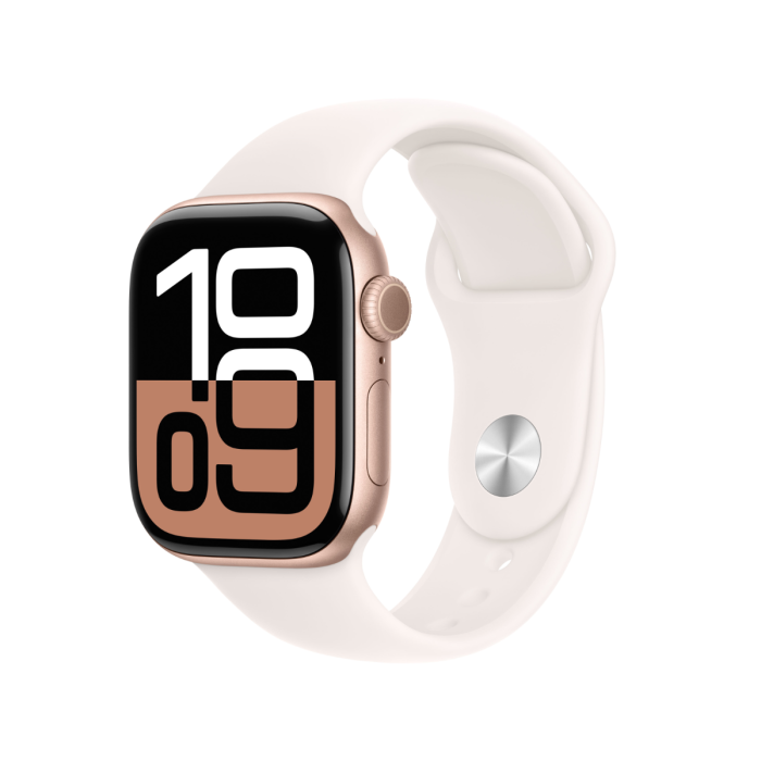 Apple Watch Series 10 Rose Gold Aluminium Case Light Blush Band