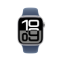 Apple Watch Series 10 Silver Aluminium Case Denim Sport Band
