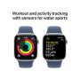 Apple Watch Series 10 Silver Aluminium Case Denim Sport Band