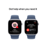 Apple Watch Series 10 Silver Aluminium Case Denim Sport Band
