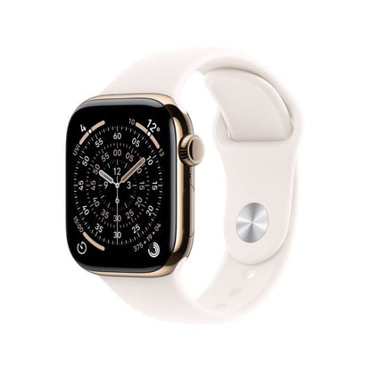 Apple Watch Series 11 Gold Titanium Case Light Blush Sport Band