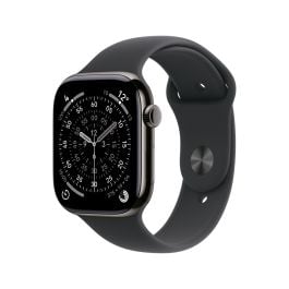 Apple Watch Series 11 Slate Titanium Case Black Sport Band
