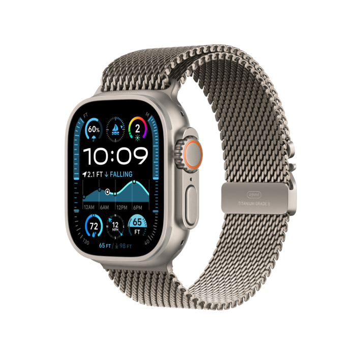 Apple Watch Ultra 2 49mm Natural Titanium Case Milanese Loop