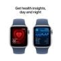 Apple Watch SE GPS Silver Aluminium Case with Denim Sport Band