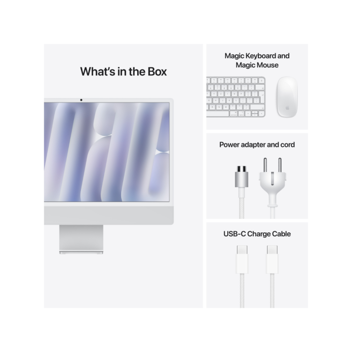 Apple iMac 24-inch M4 Chip Nano-Texture Glass 256GB Silver Desktop