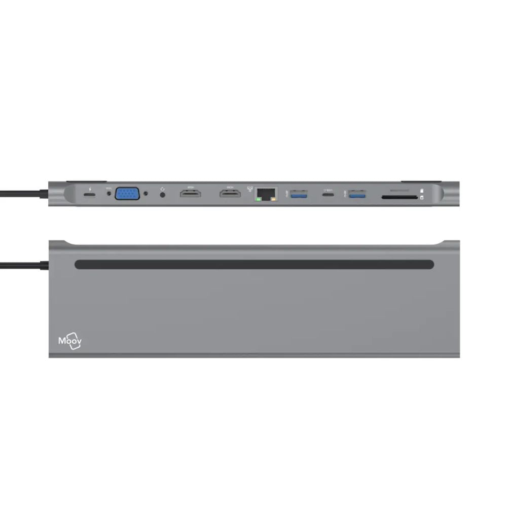 Moov 12-in-1 USB-C Multiport Hub Adapter for MacBook Space Grey