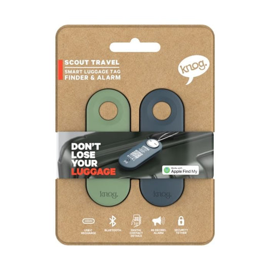 Knog Scout Travel Smart Luggage Tag 2-Pack Alarm and Finder